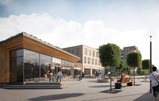 CGI of Phase 1B - Station Square with new public amenities
