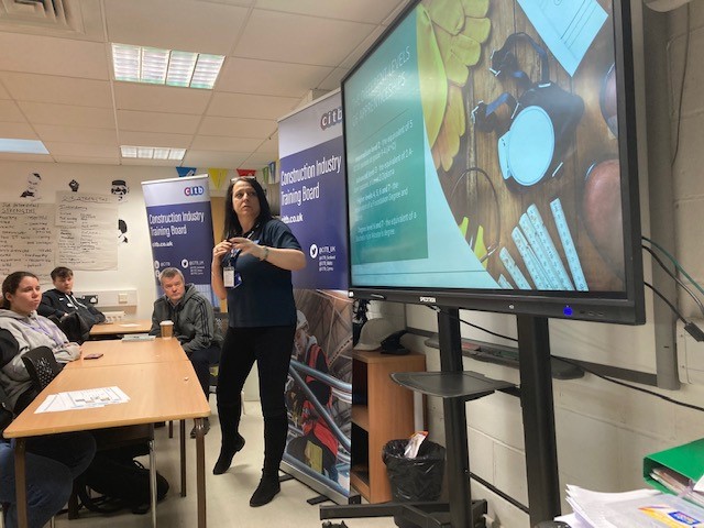 Students attend the Generation Construction workshop at North Hertfordshire College