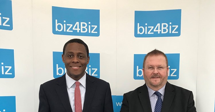 Bim Afolami, MP for Hitchin and Harpenden and Conservative Party Vice Chair for Youth with Adrian Hawkins OBE, Chairman biz4Biz