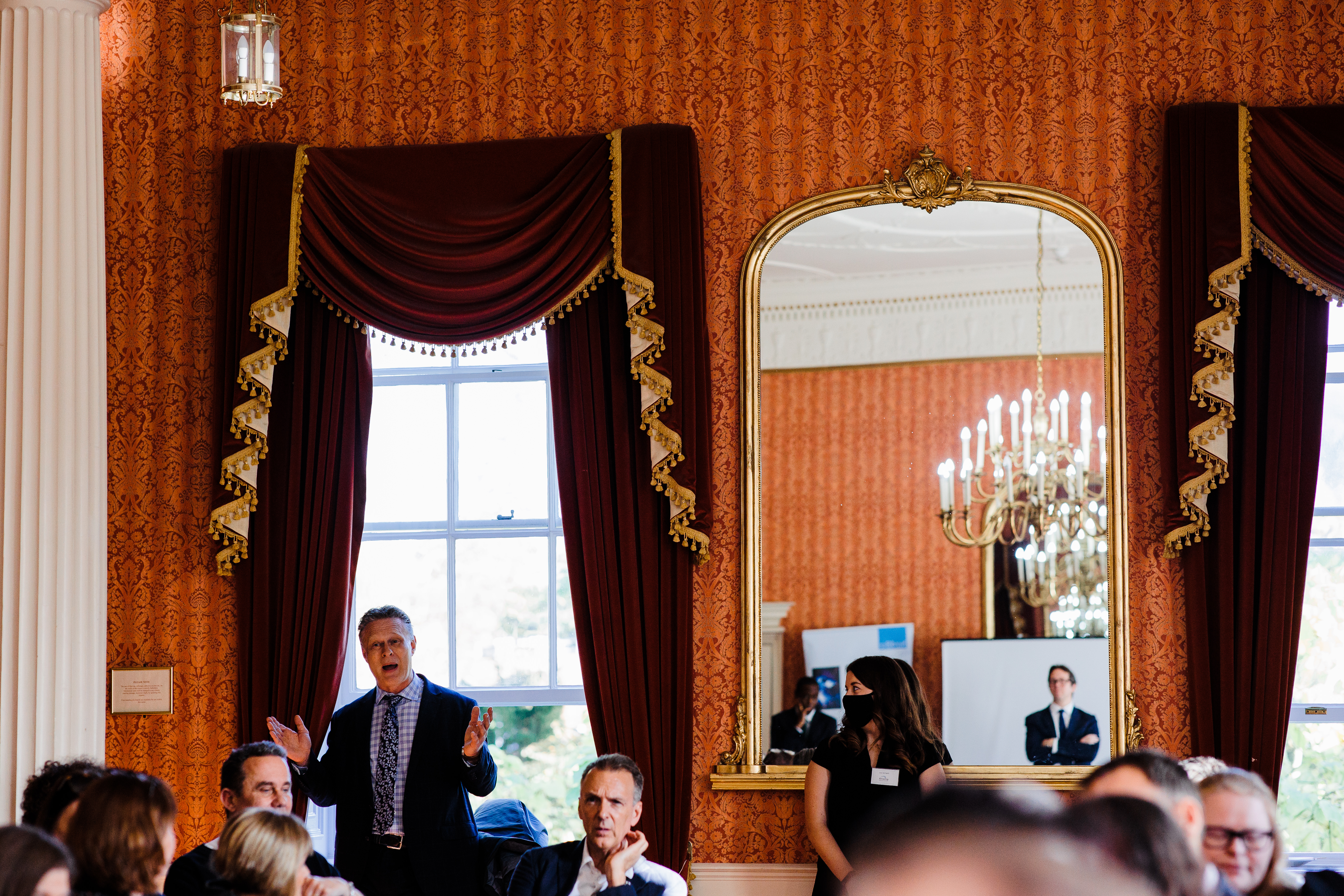 A local headmaster in discussion with the skills minister