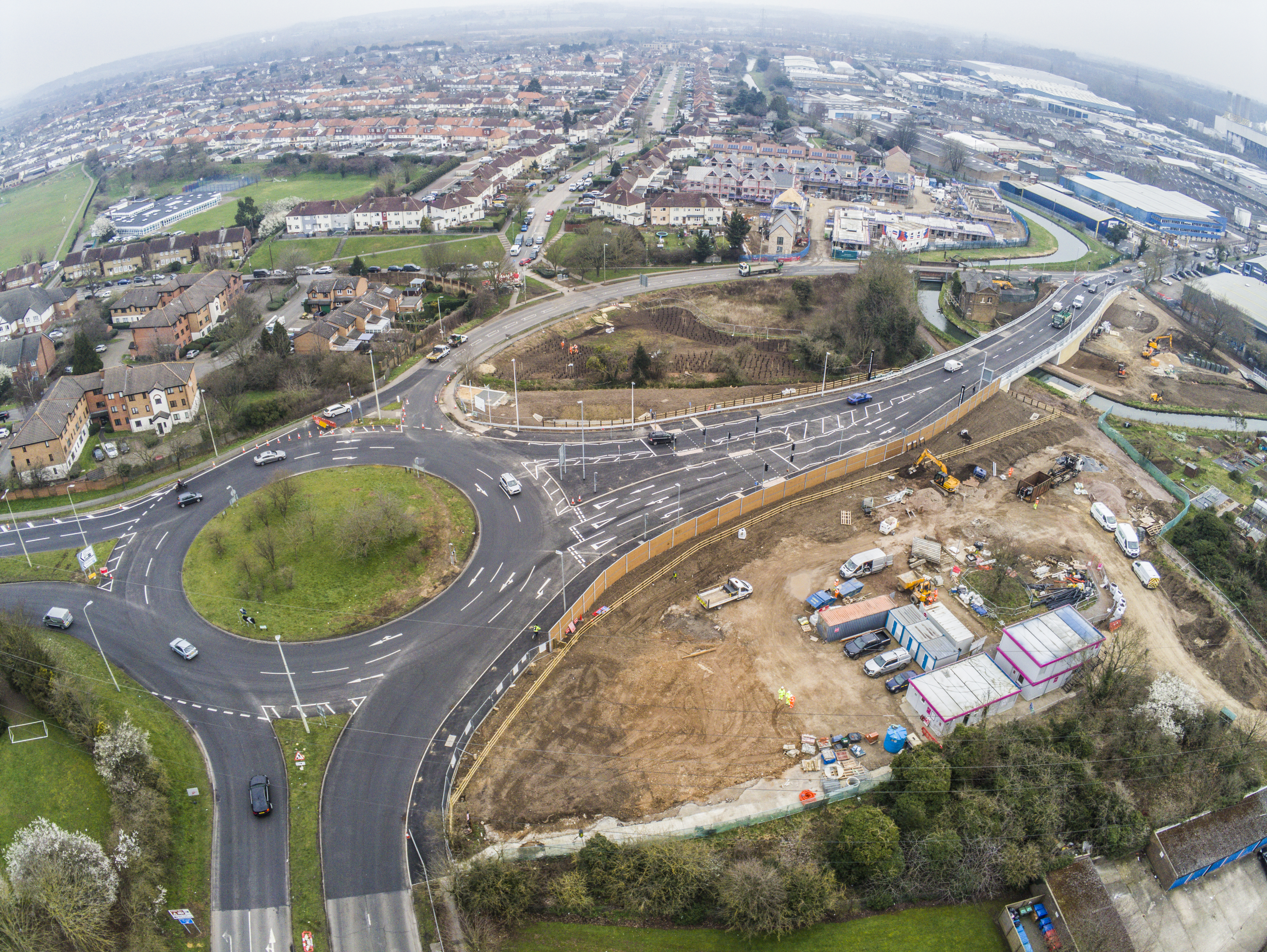 Aerial view of the bridge