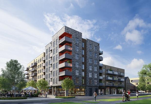 CGI of Phase 3, on the corner of Prestwick Road and Fairfield Avenue