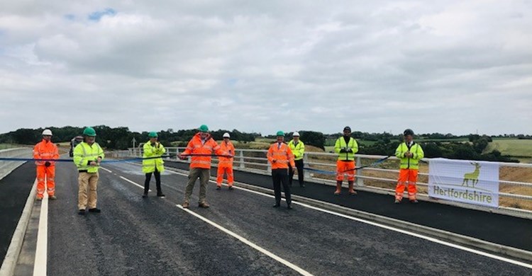 Members of the project team posed for a socially distant photograph and celebration to mark the opening of the road on Monday 29 June.