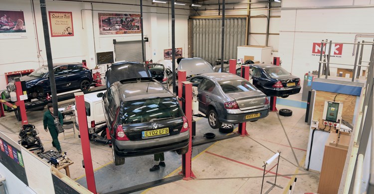 Motor pool at North Herts College