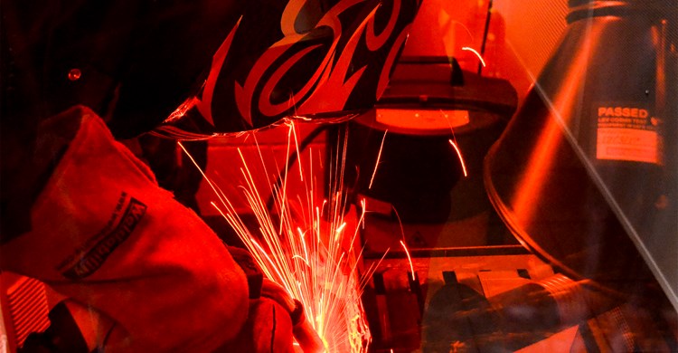 Welding student at West Herts College