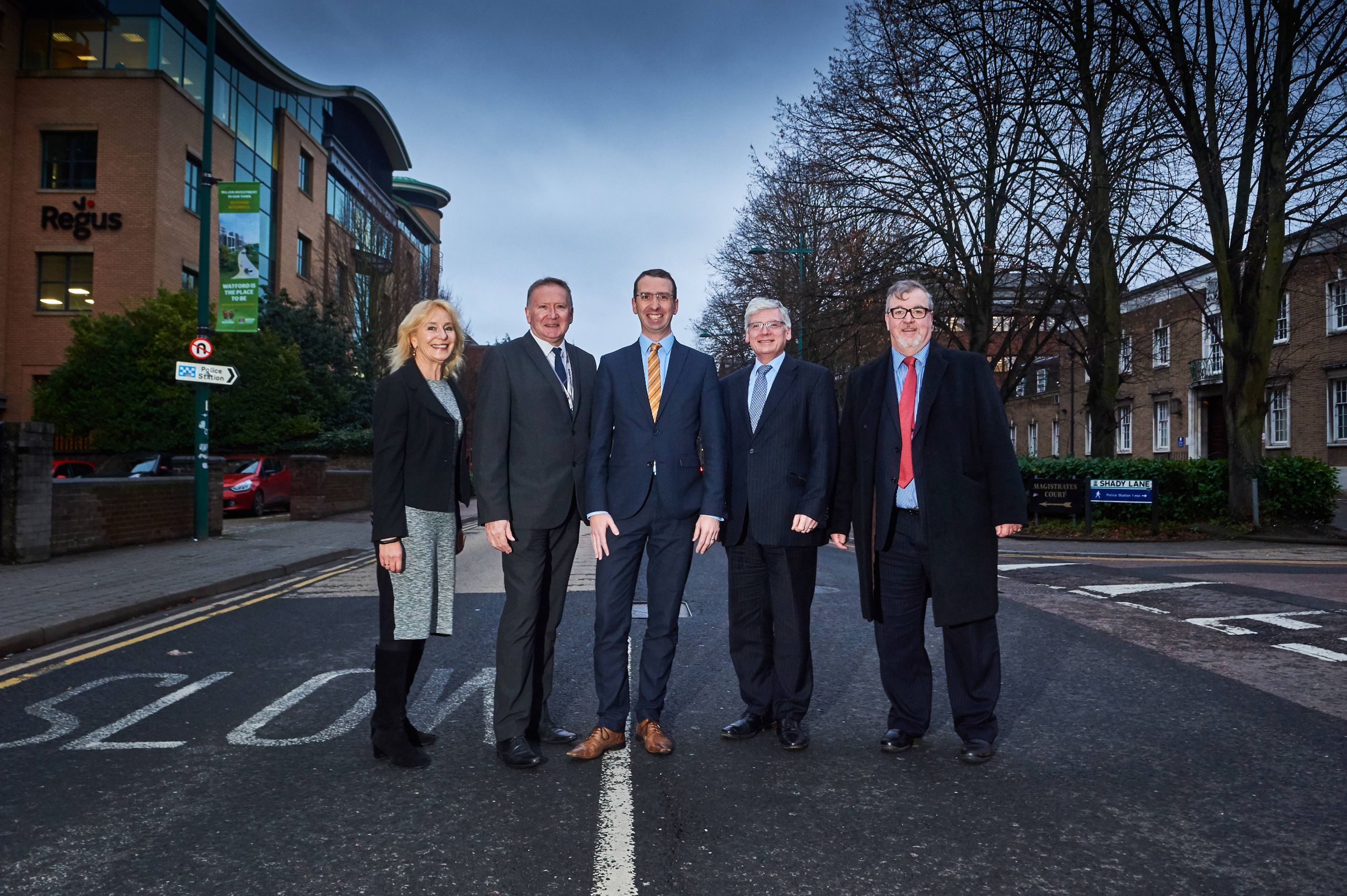 Photo of BID, WBC and LEP at Start of Clarendon Road Works in 2019