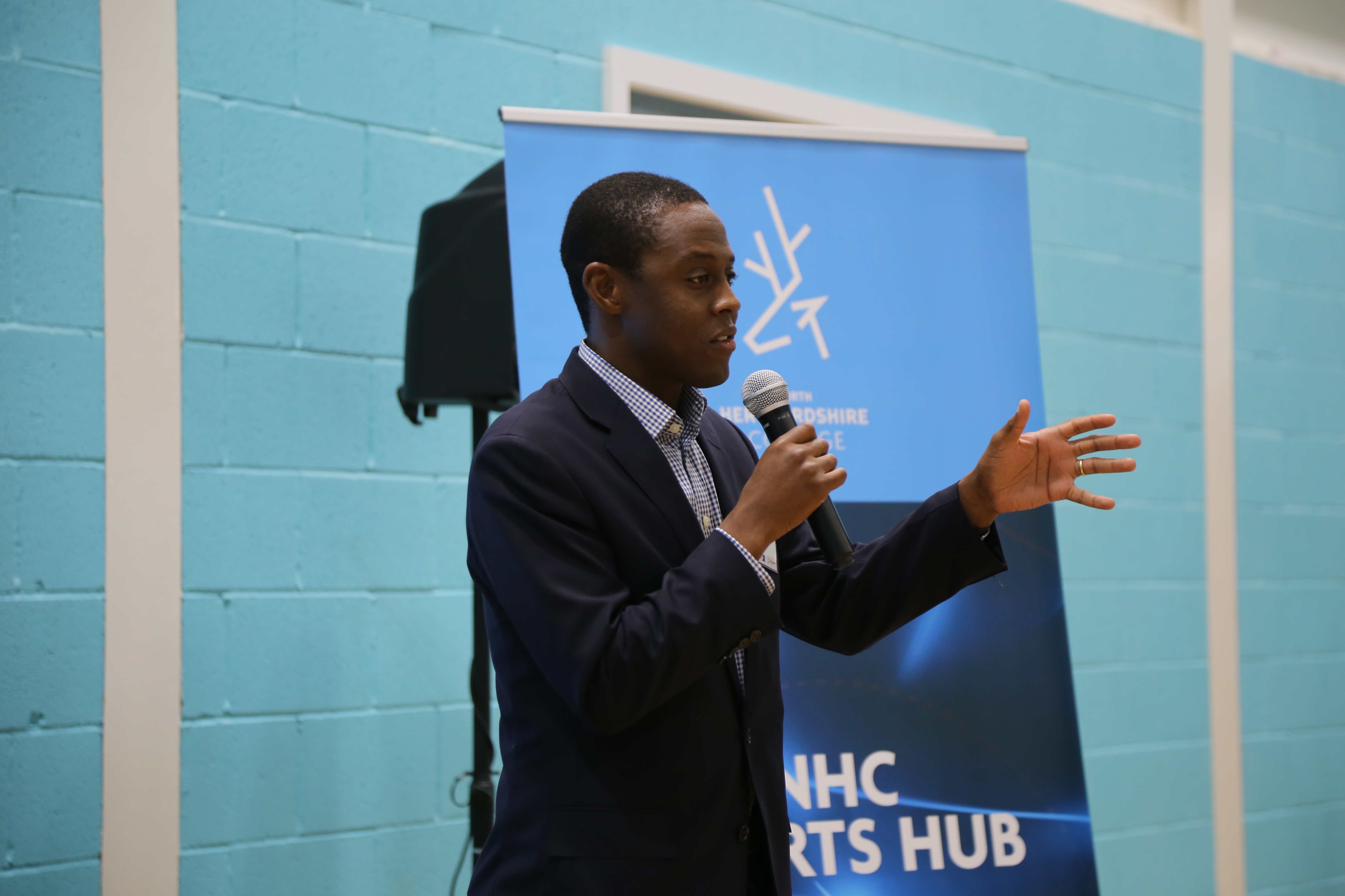 NHC Sports Hub at North Hertfordshire College Hitchin campus opened by Hitchin and Harpenden MP Bim Afolami 