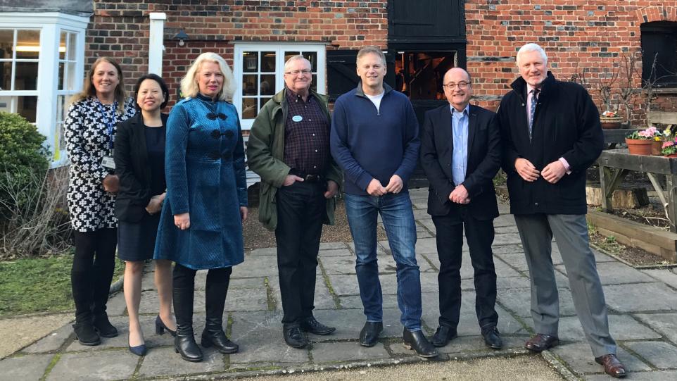 Grant Shapps MP, Mark Bretton and Deirdre Wells OBE visit Mill Green Museum and Working Mill