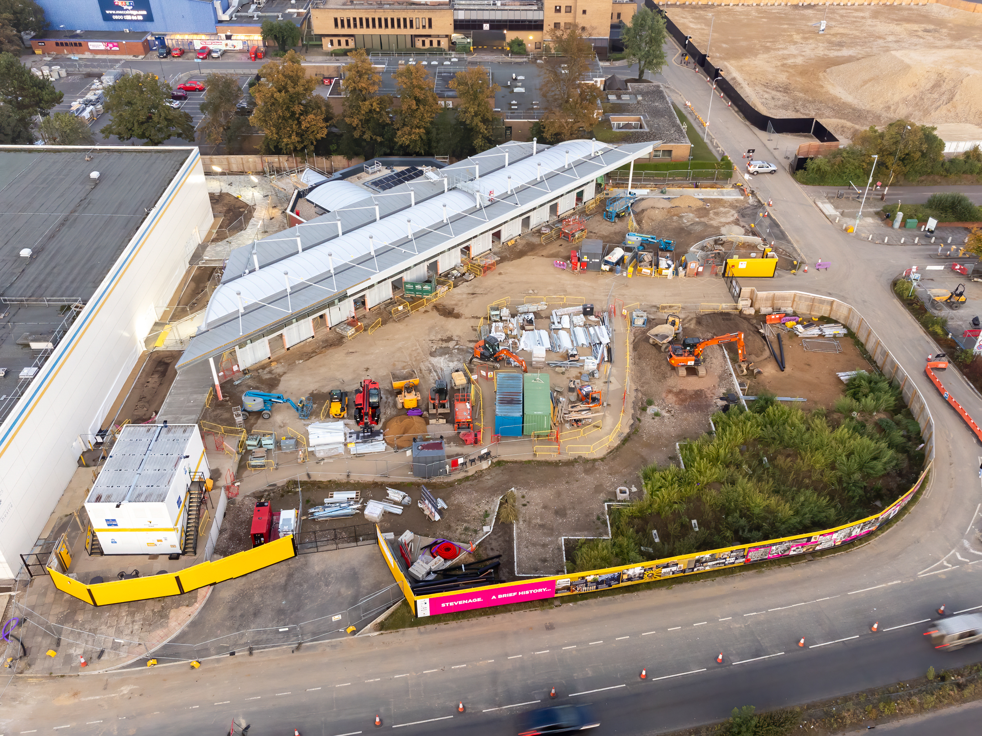Bus interchange aerial view