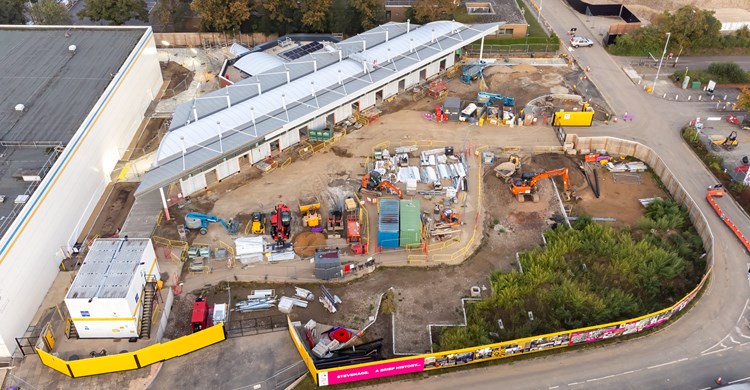 Bus interchange aerial view