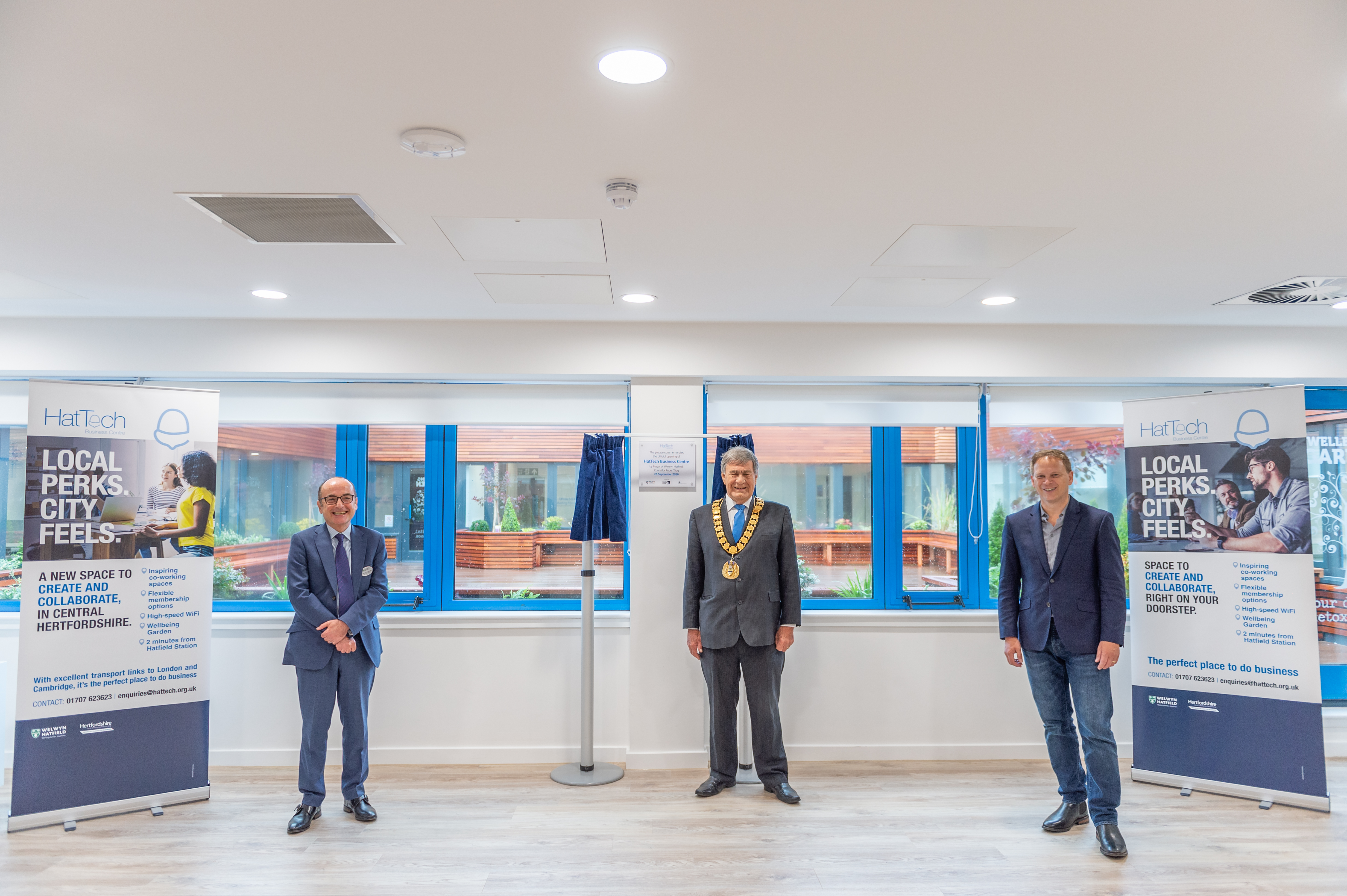 Cllr Tony Kingsbury and Mayor Roger Trigg with Grant Shapps MP