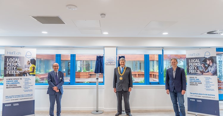 Cllr Tony Kingsbury and Mayor Roger Trigg with Grant Shapps MP