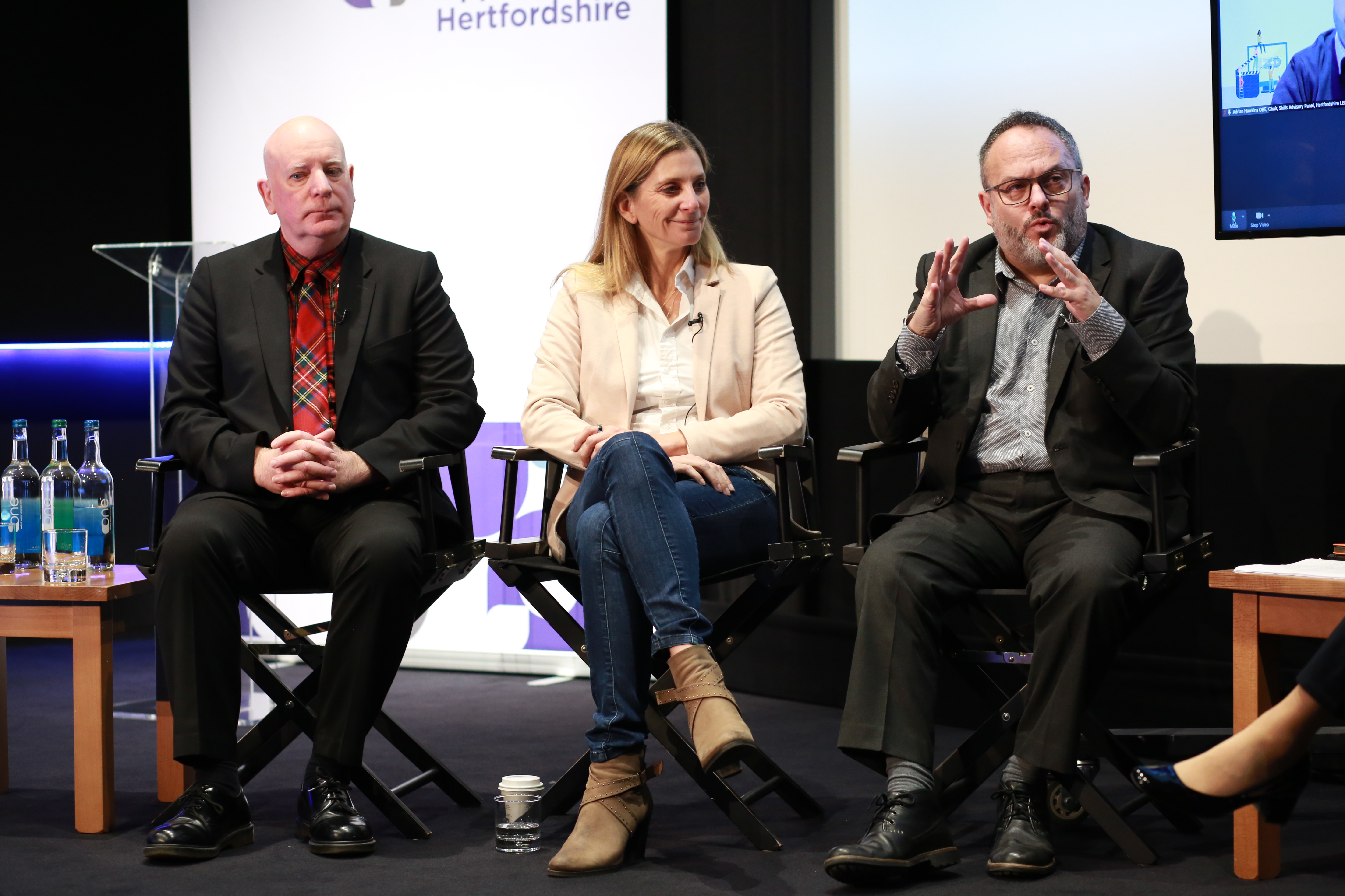 Phil Healey BA(Hons) MA Dean of the School of Creative Arts, Emily Stillman Senior Vice President, Warner Bros. Studios Leavesden and Cllr Morris Bright MBE Chair, Board of Directors, Elstree Studios; Leader, Hertsmere Borough Council