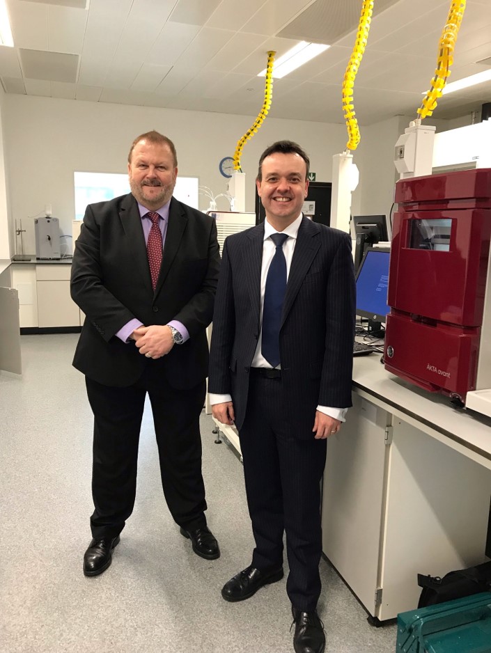 Adrian Hawkins OBE with Stephen McPartland, MP for Stevenage